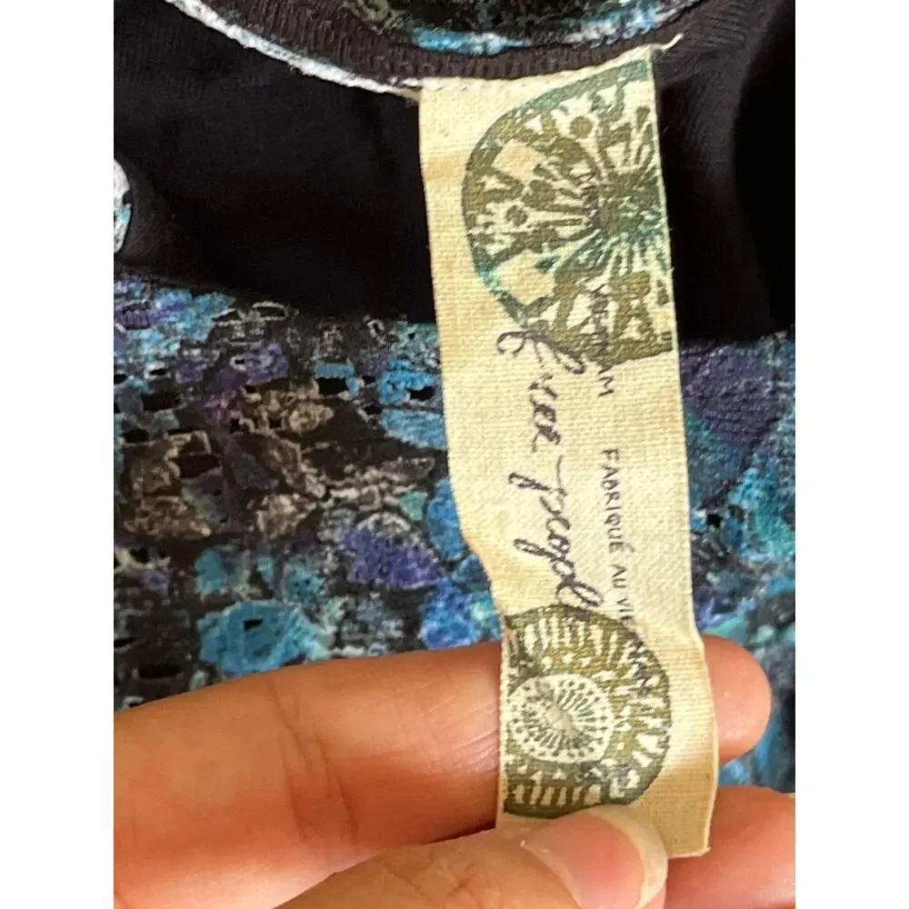 Free People Everything Nice Teal Lace Back Bow Cut Out Bodycon Dress Small 💙